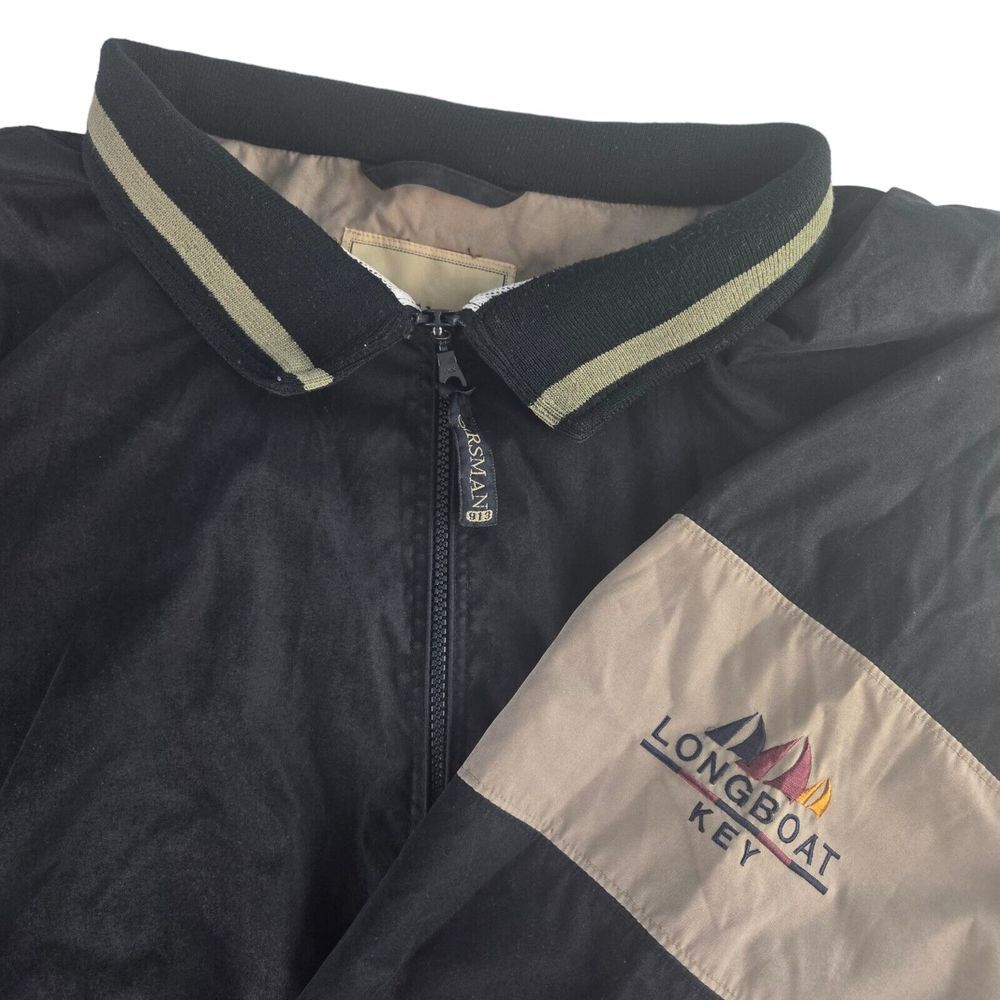 Oarsman 913 Mens XL Navy Blue Soft Shell Full Zip Embroidered Windbreaker Jacket